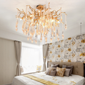 Agnes Brass Branch Crystal Ceiling Light - Ineffable Lighting