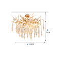 Agnes Brass Branch Crystal Ceiling Light - Ineffable Lighting