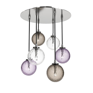 Balloton Art Crystal Chandelier Light Cluster Indigo And Grey