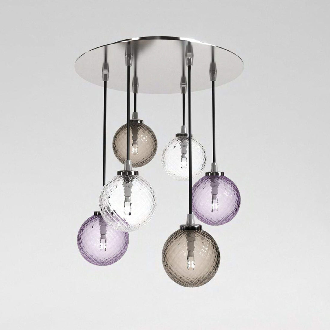 Balloton Art Crystal Chandelier Light Cluster Indigo And Grey