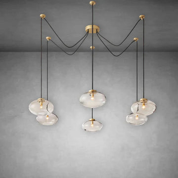 Cabretle Clear Glass Suspended Chandelier 84"