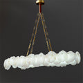 Carlos Alabaster Modern Snowflake Linear Chandelier with Chain chandelier Kevin Studio Inc