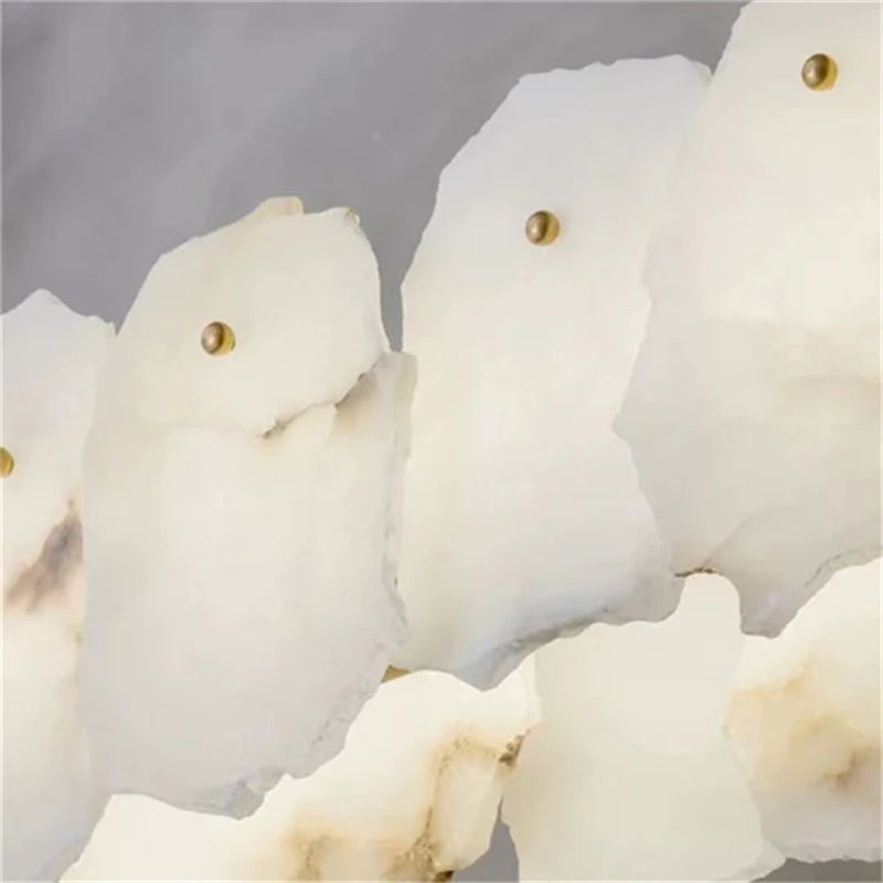 Carlos Alabaster Modern Snowflake Round Chandelier chandelier Kevin Studio Inc