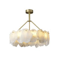 Carlos Alabaster Modern Snowflake Round Chandelier chandelier Kevin Studio Inc D17.8