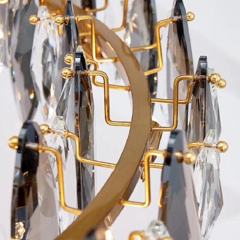 Denise Modern Round Smoke Crystal Chandelier - Ineffable Lighting