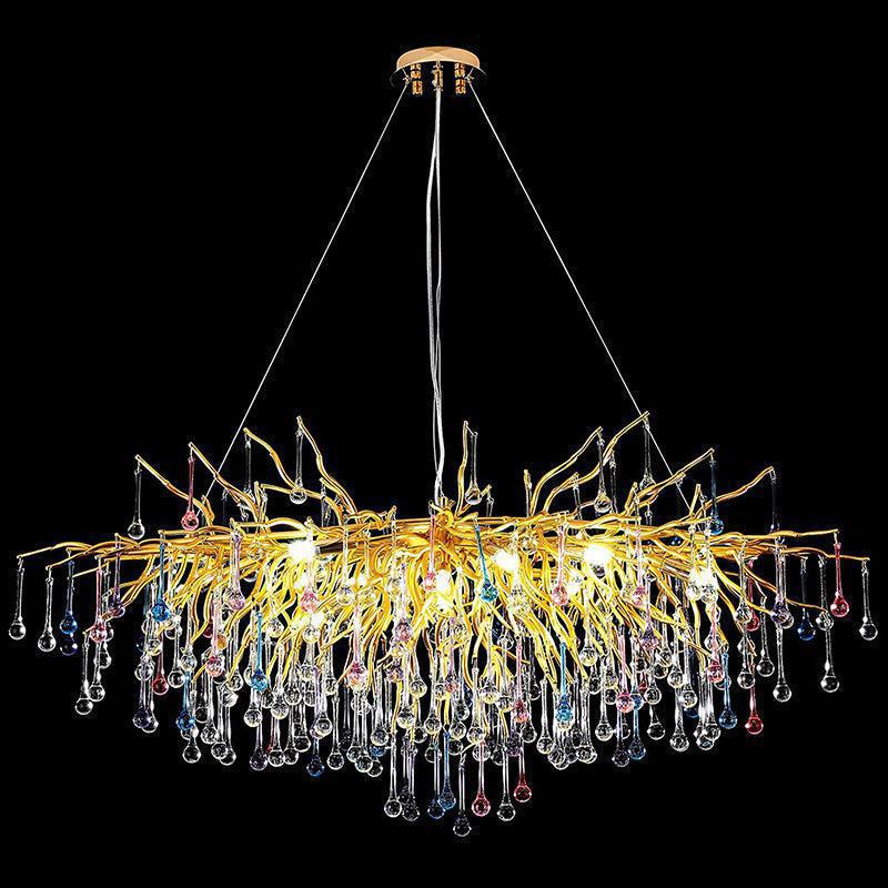 Doris Rain Crystal Branch Chandelier 54"L
