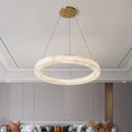 Emerald Real Alabaster Ring Chandelier, Modern Circular Chandelier Chandelier Kevin Studio Inc