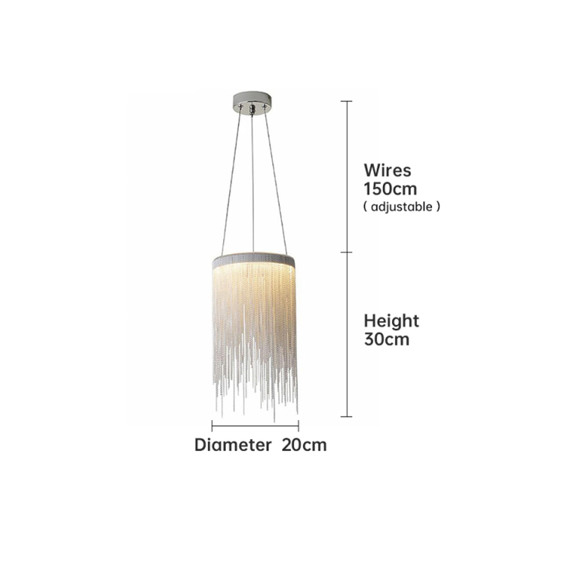 Vicky Modern Chain Tassel Round Chandelier - Ineffable Lighting