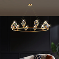 Zora Modern Faceted Crystal Round Chandelier - Ineffable Lighting