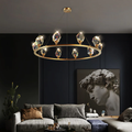 Zora Modern Faceted Crystal Round Chandelier - Ineffable Lighting