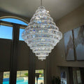 Chrome/ Silver Extra Large Chandelier For Foyer Living Room Staircase Crystal Ceiling Lighting Fixture