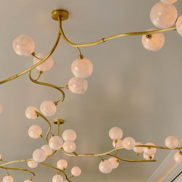 Contemporary Hand-blown Glass Globes Branch Chandelier for Dining Room Living Room and Kitchen Island