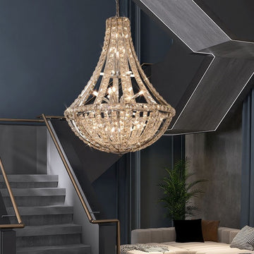 chandelier,chandeliers,oversize,huge,big,silver,chrome,led,crystal,metal,stainless steel,high ceiling,villa,duplex hall,loft,Hotel Lobby