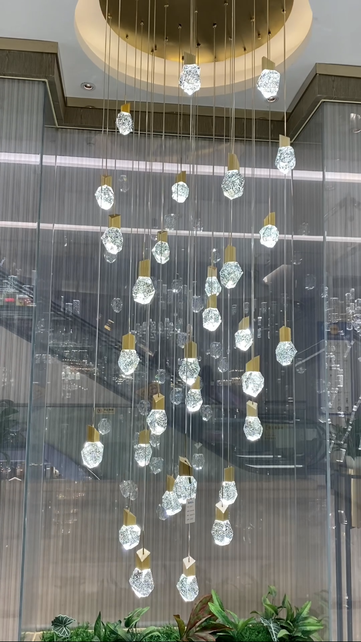 Extra Large Modern Light Luxury Creative Crystal Chandelier For 2-story/Duplex Buildings Staircase