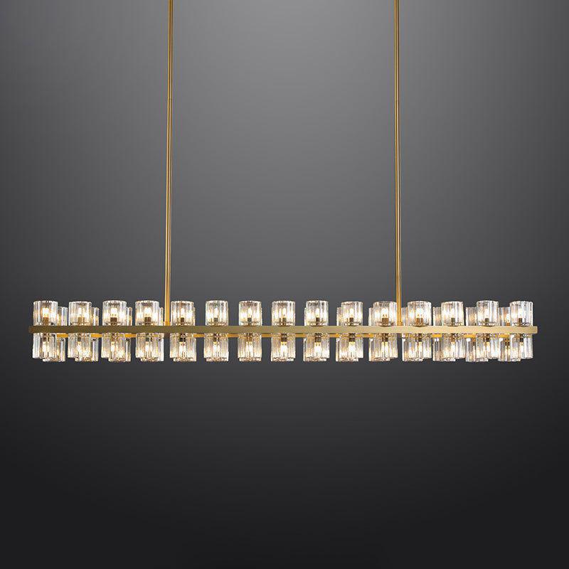 Arcochen Crystal Rectangular Chandelier 54"