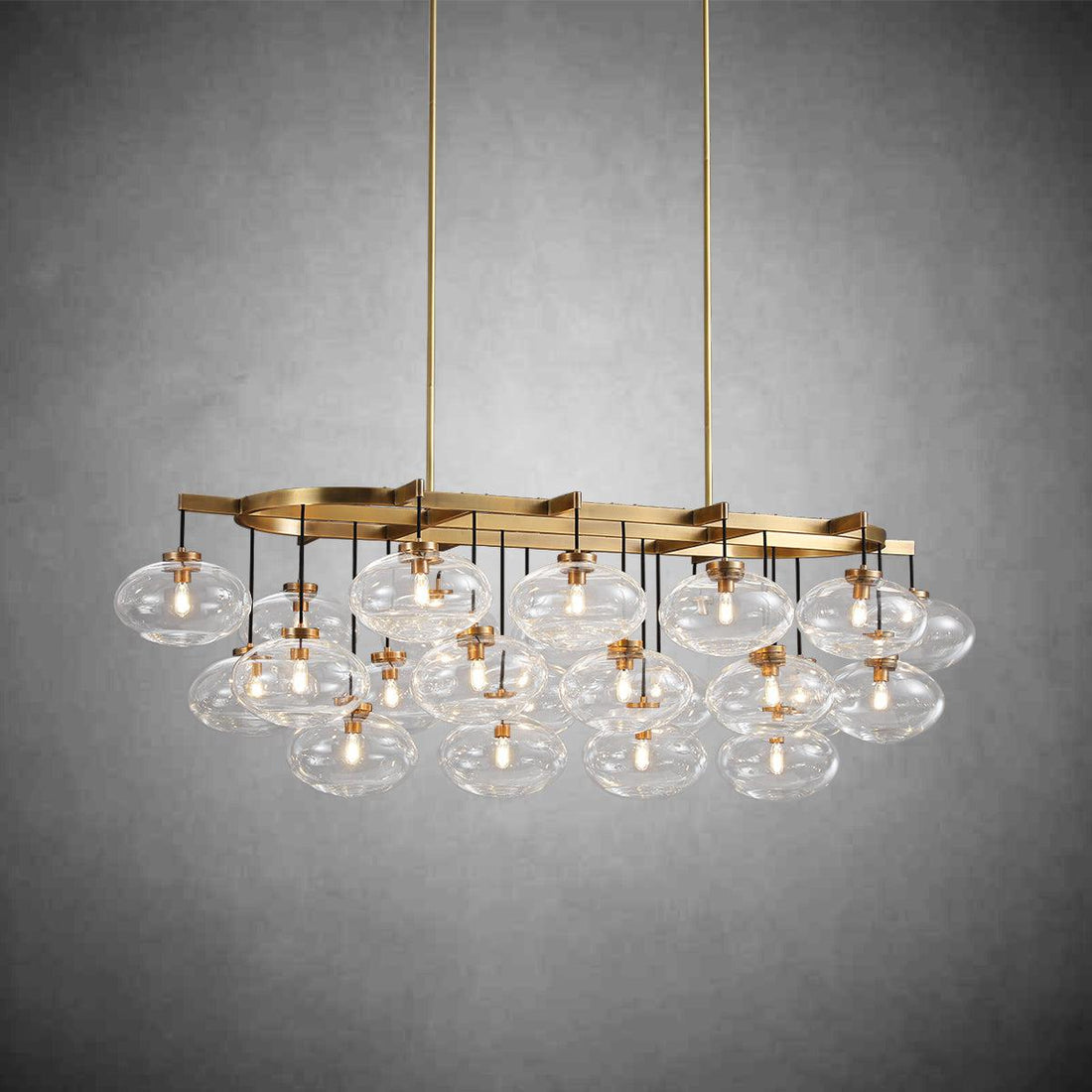 Cabretle Clear Glass Linear Chandelier 72"