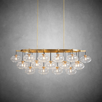 Cabretle Clear Glass Round Chandelier 60"