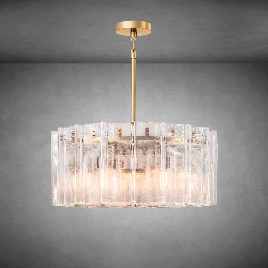 Lattce Clear Glass Round Chandelier 36''48"