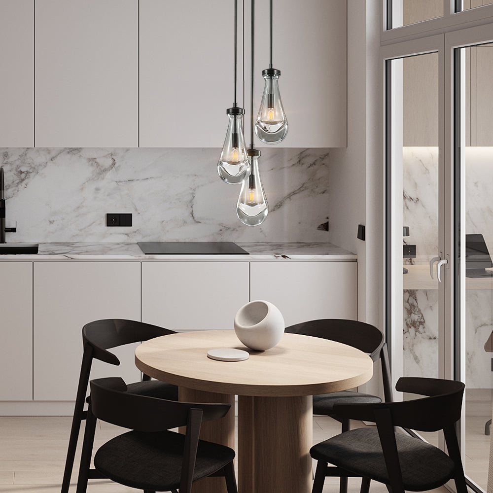 Raindrop Round Chandelier 3-Light 8''