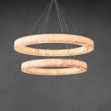 Rivago 2-Tier Round Calcite Chandelier 60"