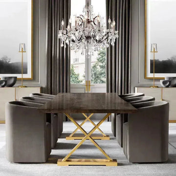 Rococo Iron & Crystal Round Chandelier 18"-Fanci Lamps