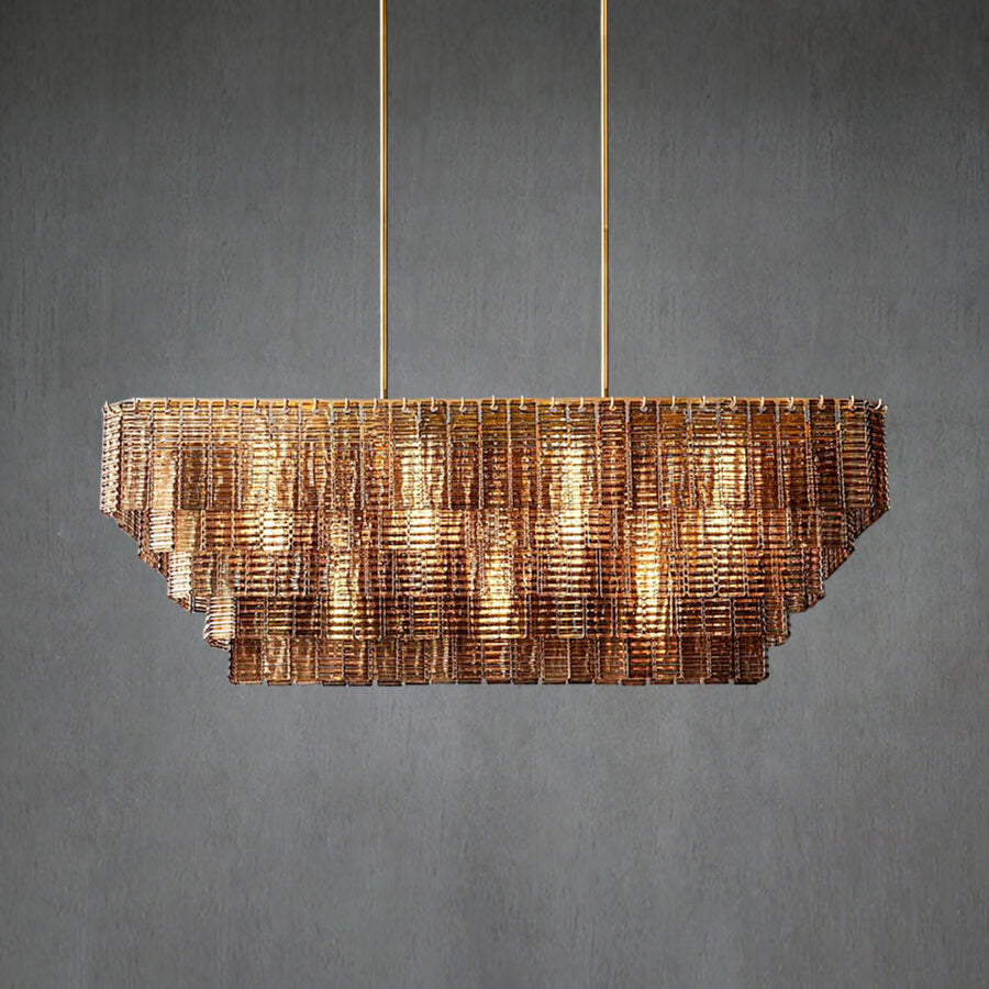 Siren Smoke Rectangle Chandelier 59"
