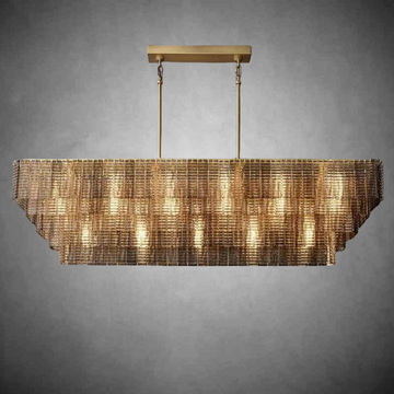 Siren Smoke Rectangle Chandelier 77"