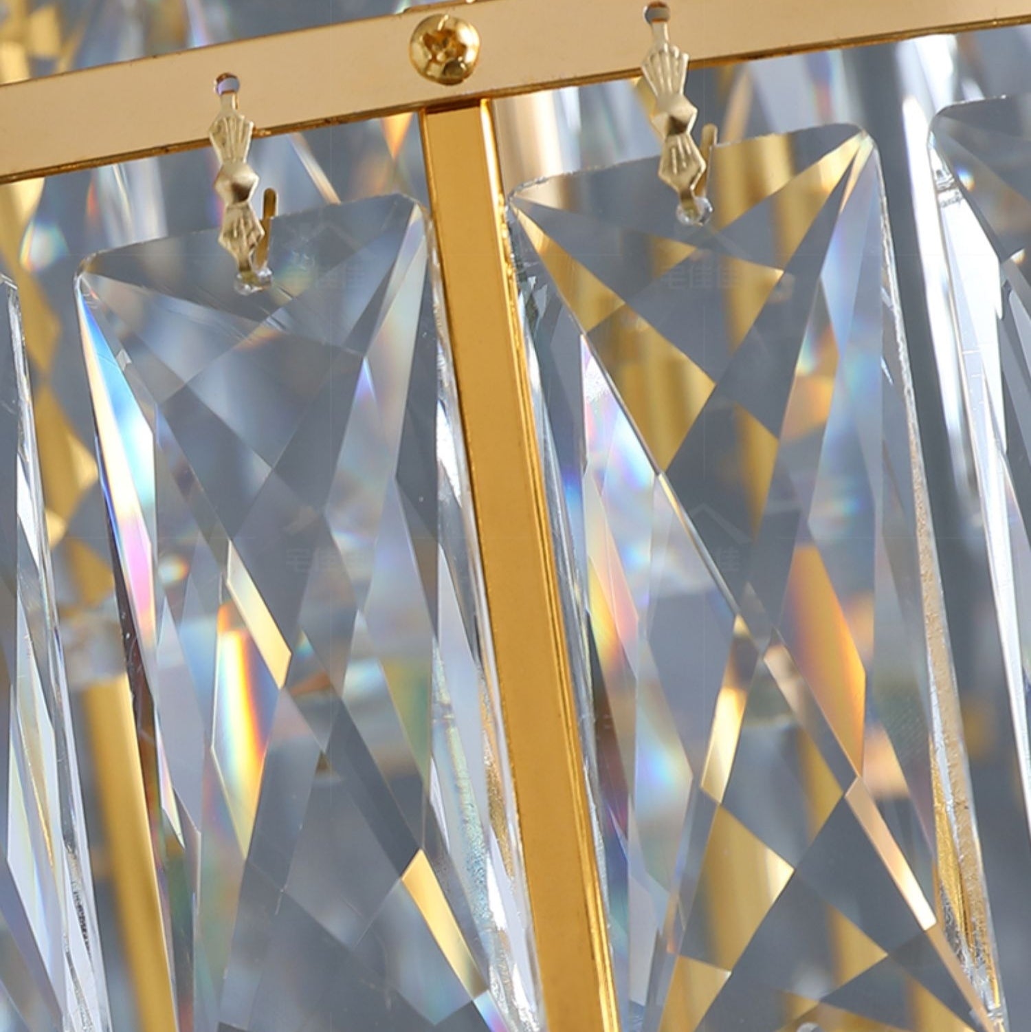 Large Staircase Crystal Chandelier Living Room Ceiling Light Fixture For Hotel Entrance In Gold Finish