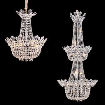 Luxury Empire Branch Crystal Chandelier Pendant Light for Entryway and Foyer