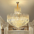 Luxury Hotel Hallway Ceiling Lighting Fixture Tiered Round Crystal Chandelier D47.2
