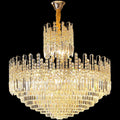 Luxury Hotel Hallway Ceiling Lighting Fixture Tiered Round Crystal Chandelier D47.2