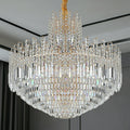 Luxury Hotel Hallway Ceiling Lighting Fixture Tiered Round Crystal Chandelier D47.2