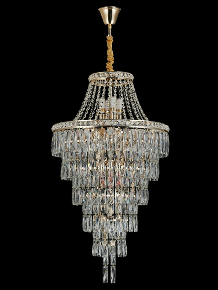 Magnificent Extra Large Foyer Hall Chandelier Tiered Crystal Ceiling Lighting Fixture For Living Room Decor