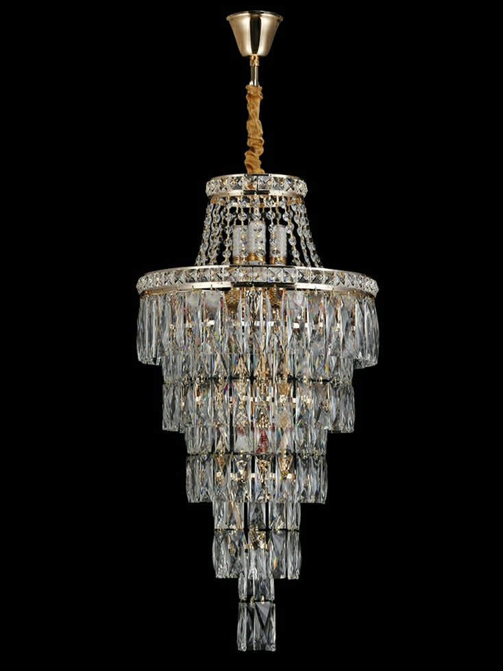 Magnificent Extra Large Foyer Hall Chandelier Tiered Crystal Ceiling Lighting Fixture For Living Room Decor