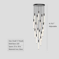 17Heads ,Motif Draped Multi Light Pendant,chandelier,chandeliers,glass,iron,black,slender,minimalist,nordic,stair,stairs,staircase,high-ceiling room,living room,loft,duplex,long,high