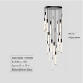 21Heads ,Motif Draped Multi Light Pendant,chandelier,chandeliers,glass,iron,black,slender,minimalist,nordic,stair,stairs,staircase,high-ceiling room,living room,loft,duplex,long,high