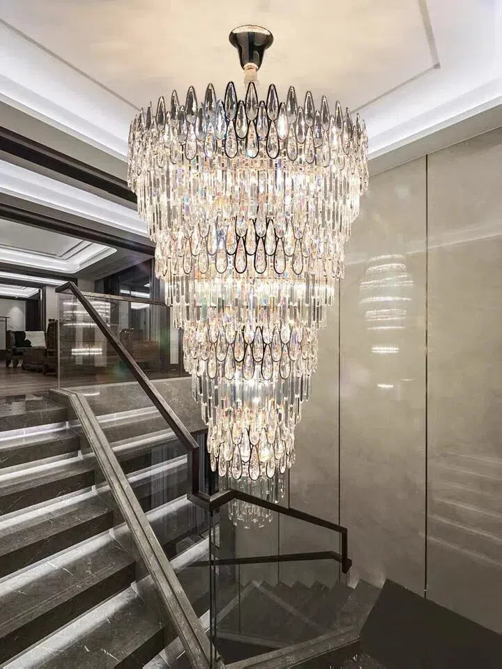 Oversized Multi-layers Luxury Creative Art Crystal Chandelier for Foyer/Staircase/Hallway