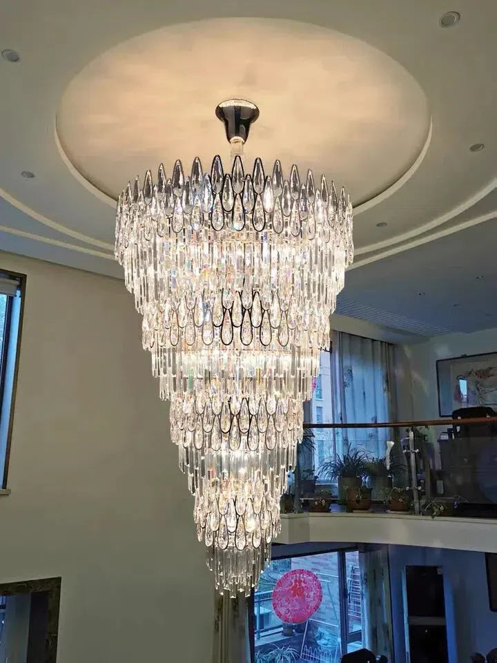 Oversized Multi-layers Luxury Creative Art Crystal Chandelier for Foye