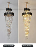 Extra Large Vertical Long Crystal Foyer Hallway Chandelier