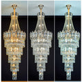 Stylish Foyer Long Staircase Chandelier Large Crystal Ceiling Lighting Fixture For Living Room Decoration