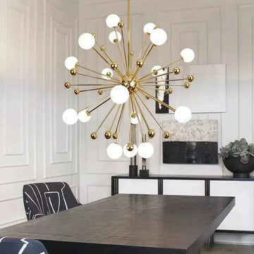 Gold And White Chandelier D 40"
