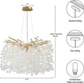 YUYI Gold Modern Tree Branch Crystal Chandelier 23.6