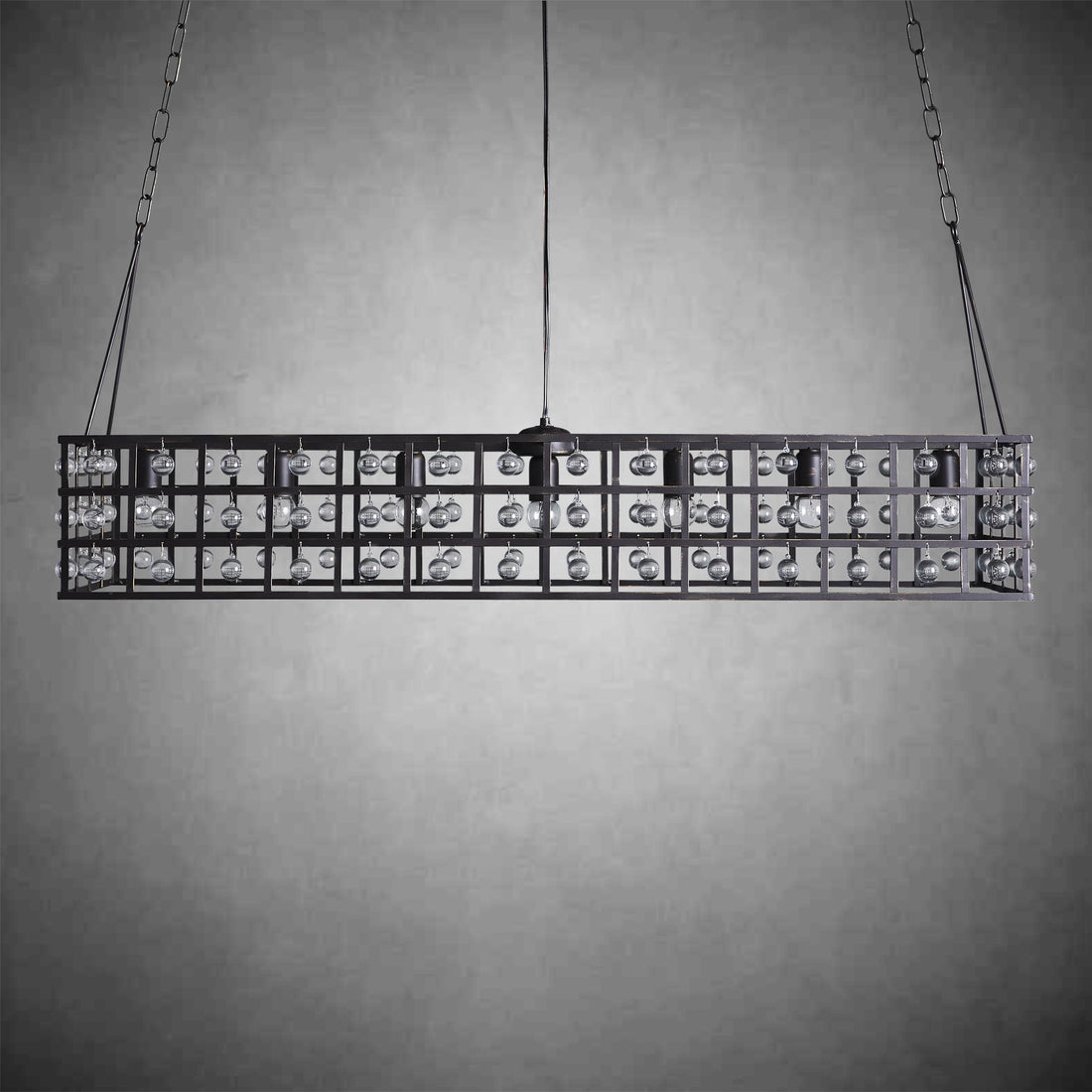 La Cage Rectangular Chandelier 7 Light