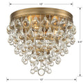 Calypso 10-Inch 3-Light Semi Flush Mount Crystal Chandelier