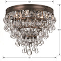 Calypso 10-Inch 3-Light Semi Flush Mount Crystal Chandelier