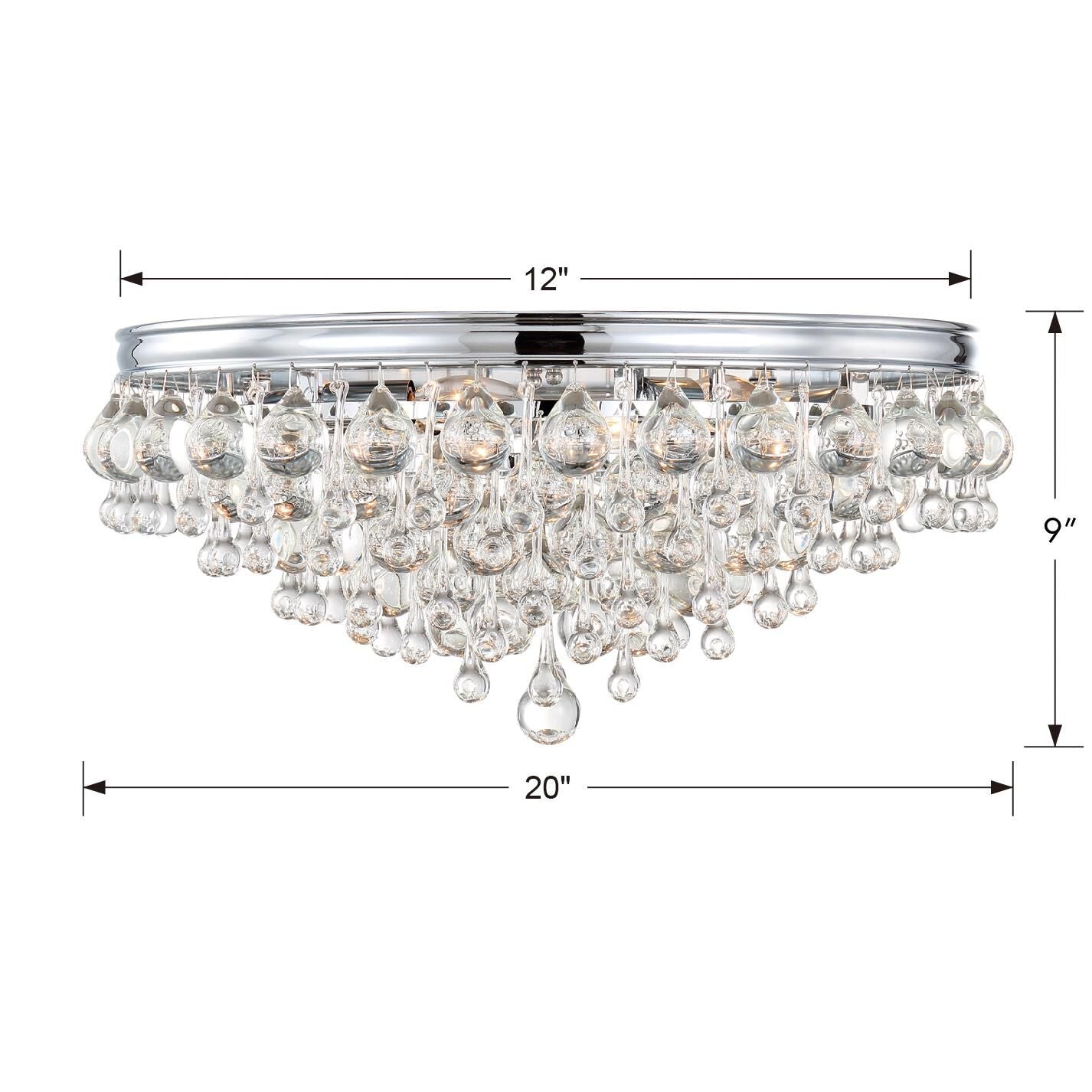 Crystorama Calypso 20 Inch 6-Light Crystal Flush Mount