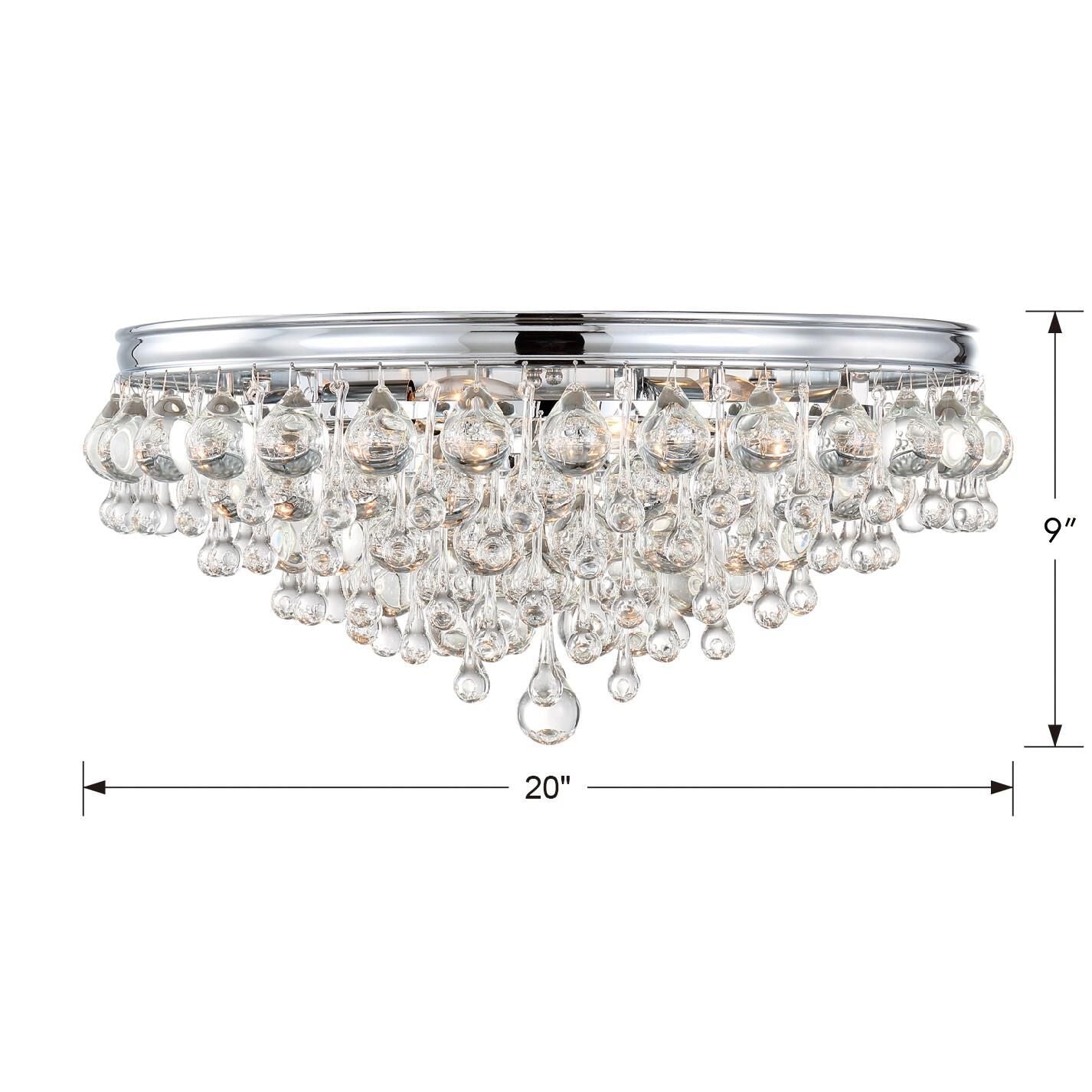 Crystorama Calypso 20 Inch 6-Light Crystal Flush Mount
