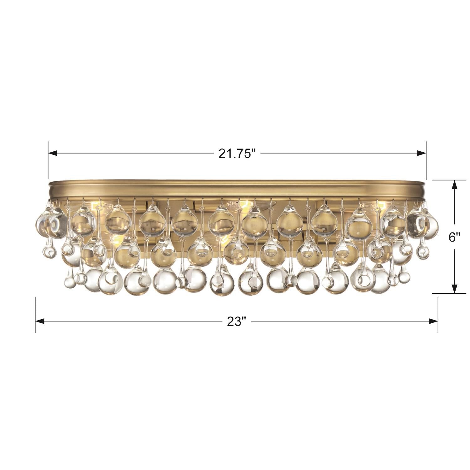 Crystorama Calypso 23 Inch 6-Light Vibrant Gold Bath Vanity Light
