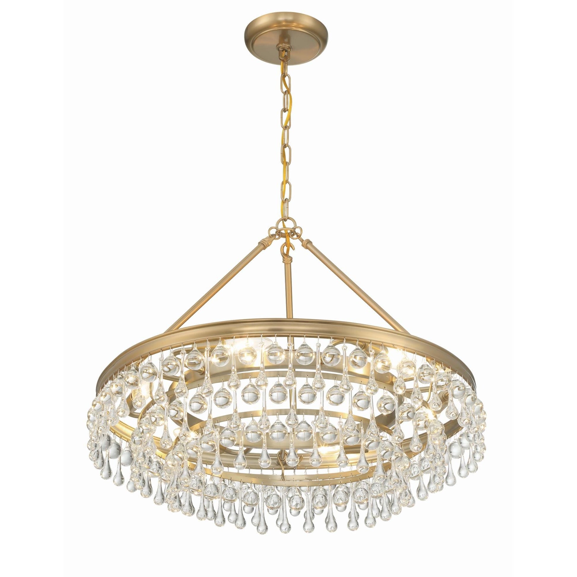 Calypso 25 Inch 6-Light Polished Chrome Crystal Chandelier Lighting