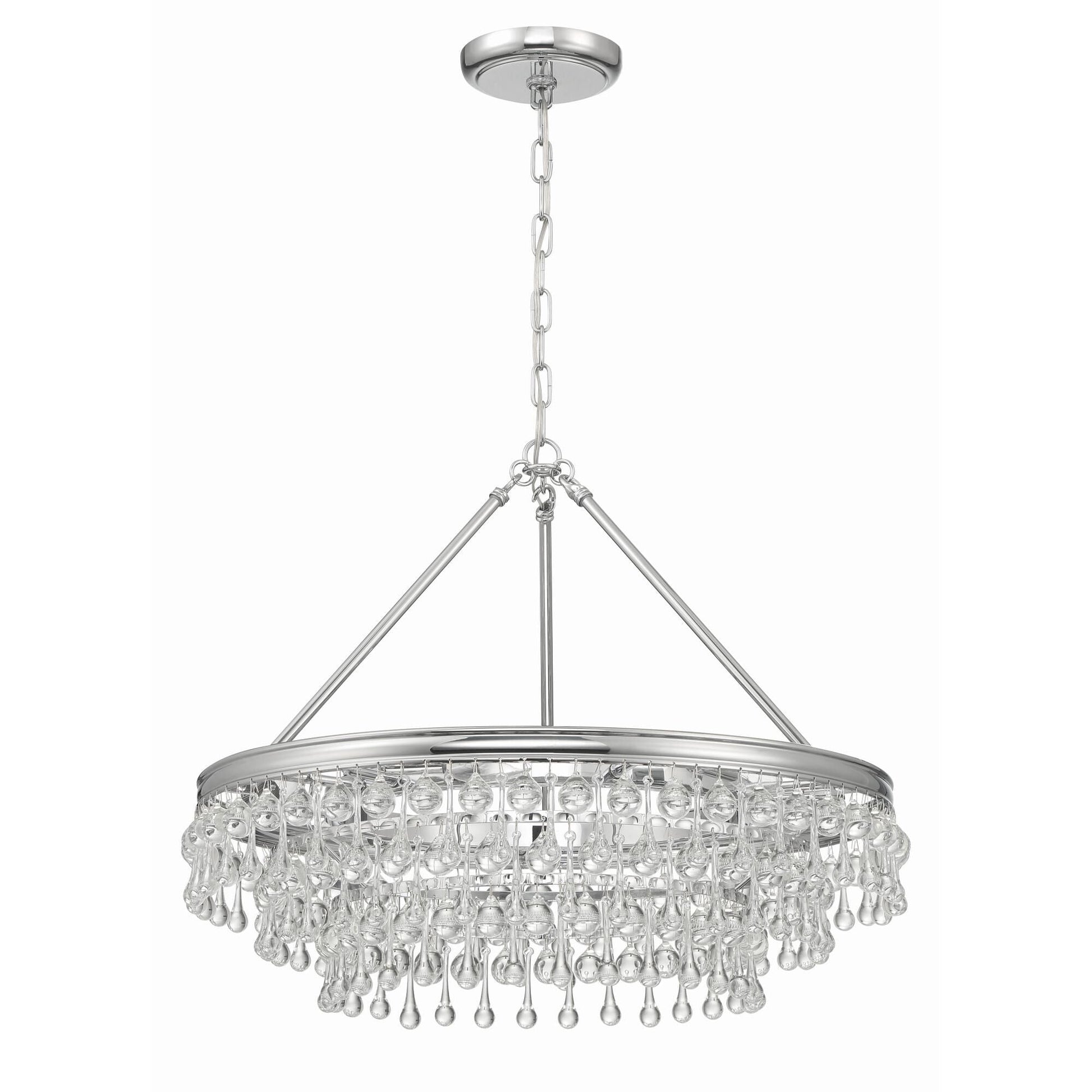 Calypso 25 Inch 6-Light Polished Chrome Crystal Chandelier Lighting